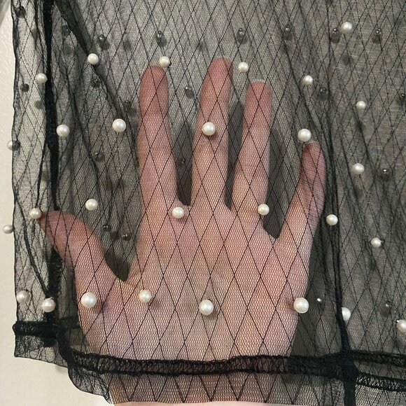 Forever 21 Pearl Mesh Top - L - Picture 2 of 6